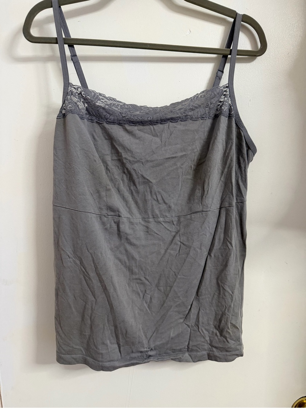 Lane Bryant Gray Lace Trim Women's Cami Tank Top